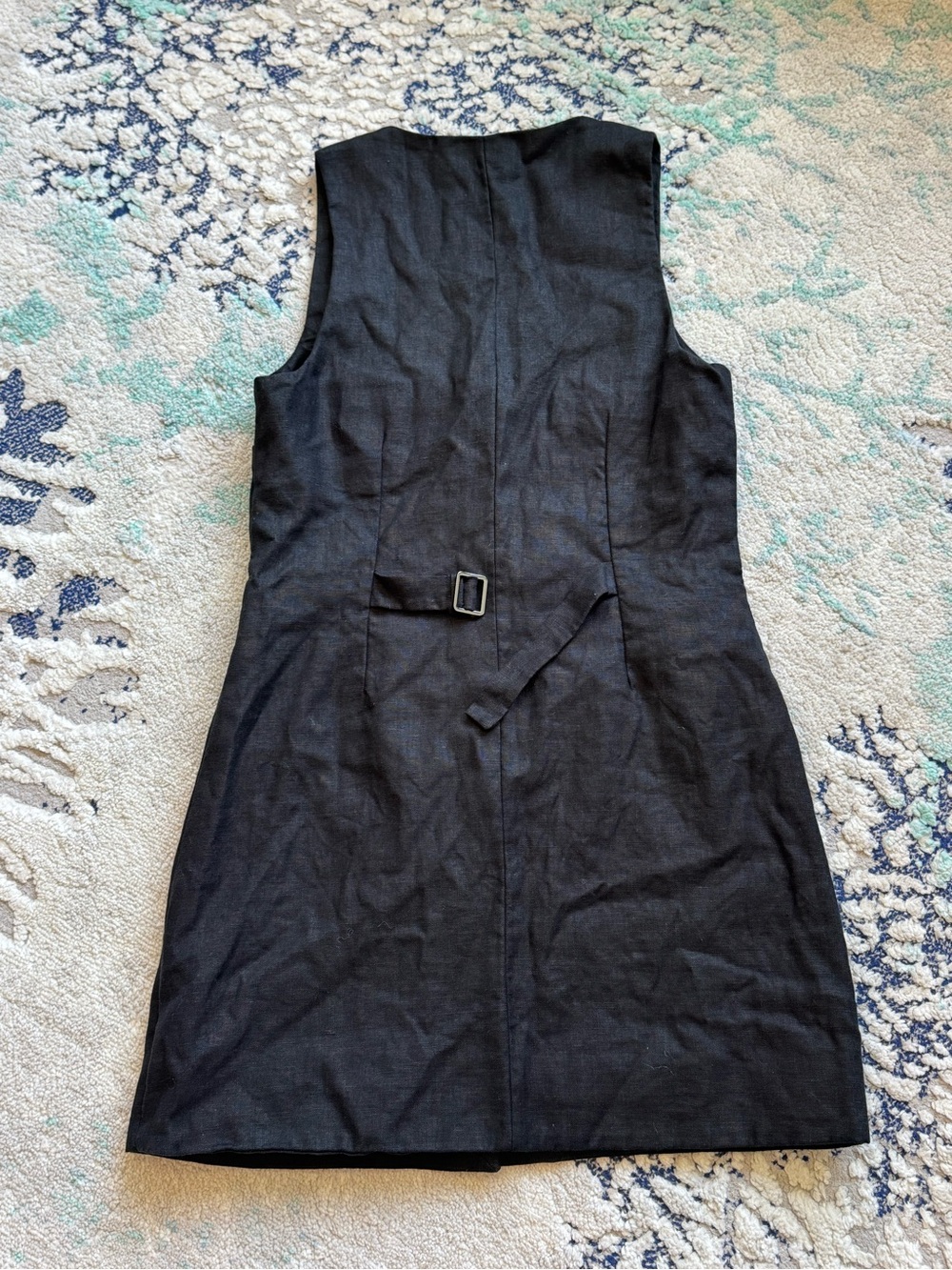 Faithfull the Brand Jacques linen mini dress size 6 black EUC - Picture 7 of 12